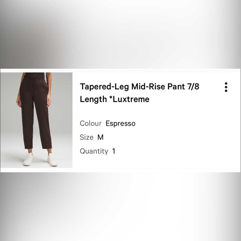 Lululemon Luxtreme 7/8 Mid Rise Pant